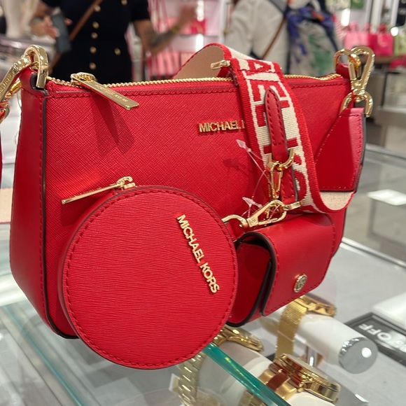 MICHAEL KORS JET SET TRAVEL SMALL SHOULDER CROSSBODY BAG WITH TECH ATTCH AIRPOD - Picture 7 of 16